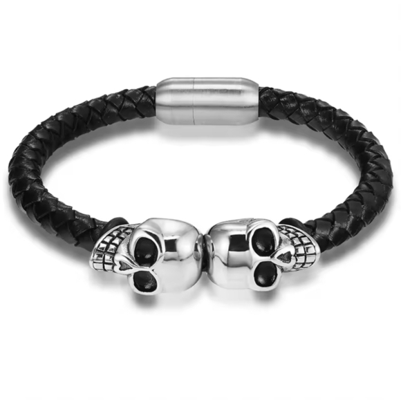 Skull Leather Bracelet​ - Picture 1 of 1